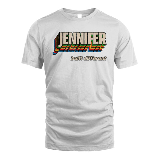 Your Name Built Different Retro Shirt JENNIFER M1-26