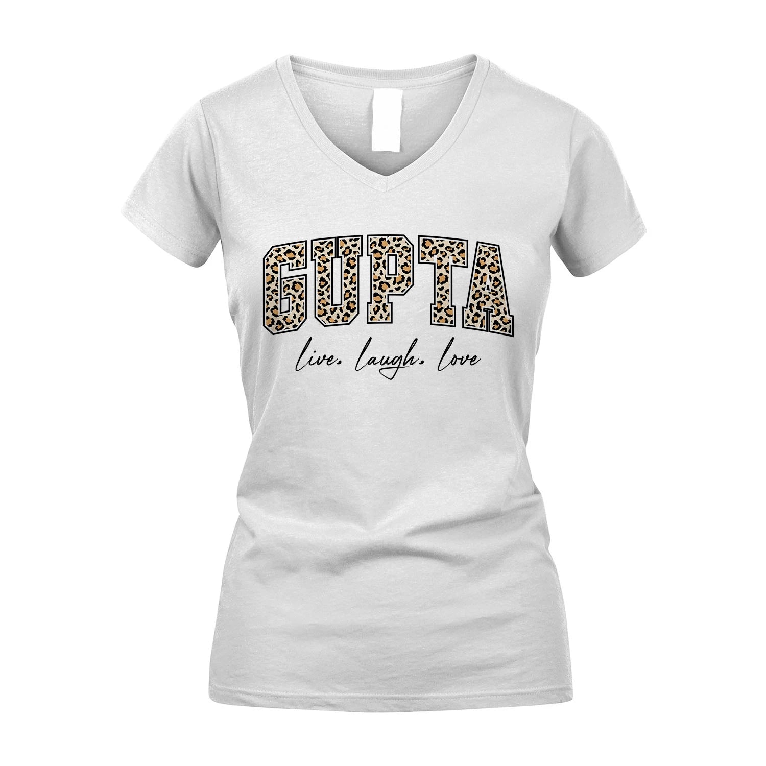 Live Laugh Love Custom Name With Leopard Pattern Shirt GUPTA M1-13