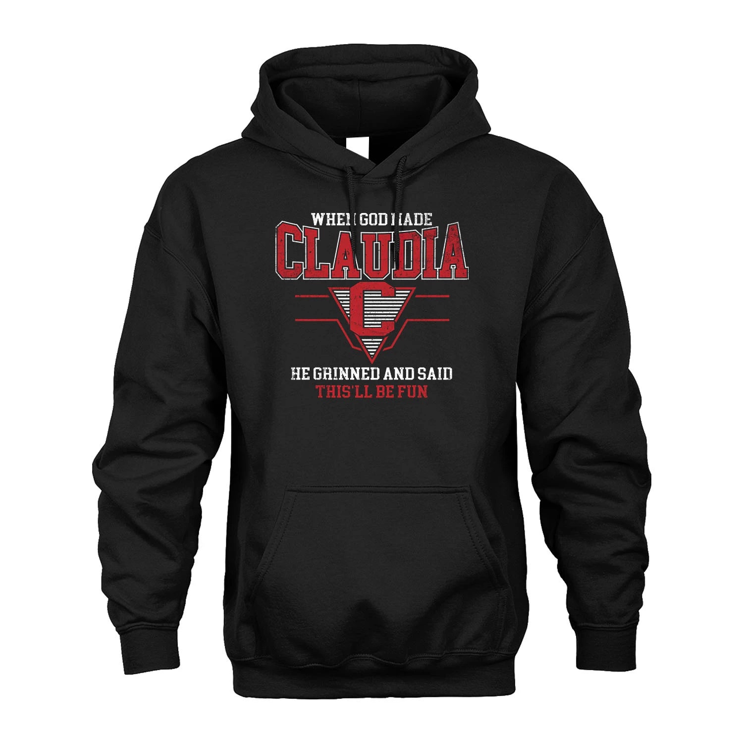 When God Made Your Name He Grinned And Said This'll Be Fun Baseball Shirt CLAUDIA M1-29