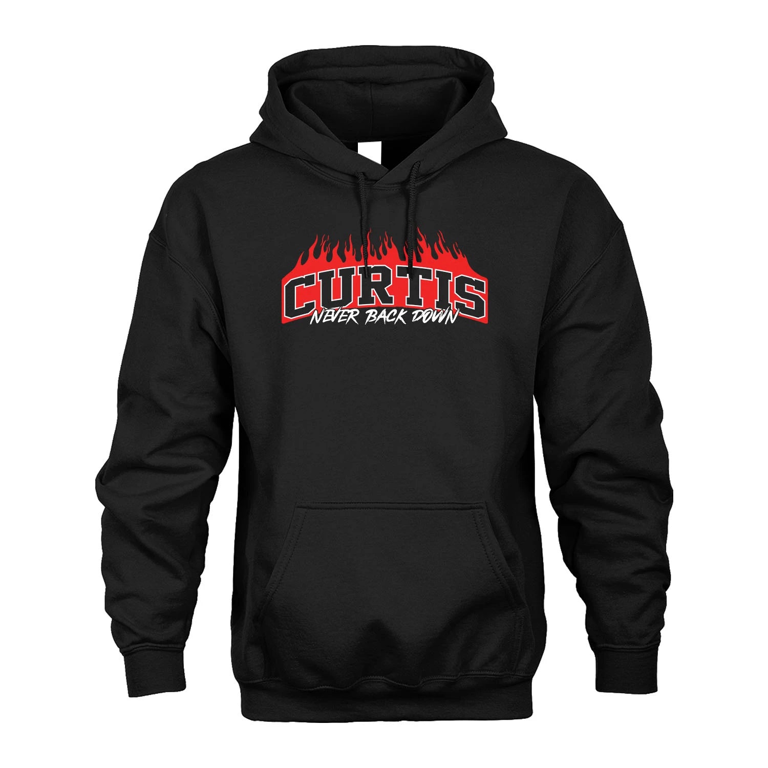 Never Back Down Your Name With Fire Shirt CURTIS M1-37
