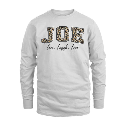 Live Laugh Love Custom Name With Leopard Pattern Shirt JOE M1-13