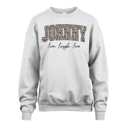 Live Laugh Love Custom Name With Leopard Pattern Shirt JOHNNY M1-13