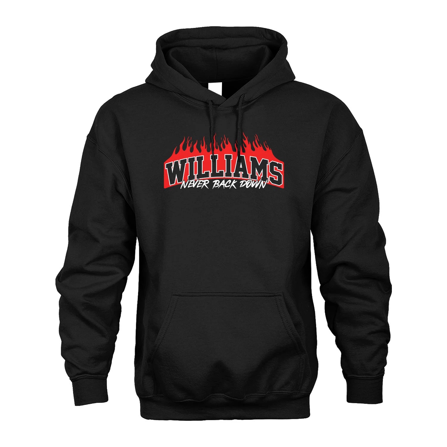 Never Back Down Your Name With Fire Shirt WILLIAMS M1-37