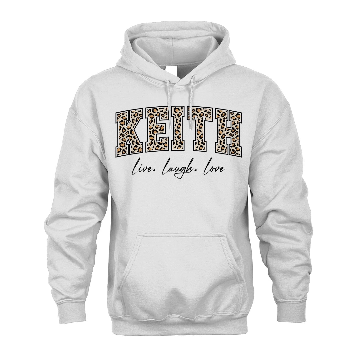 Live Laugh Love Custom Name With Leopard Pattern Shirt KEITH M1-13