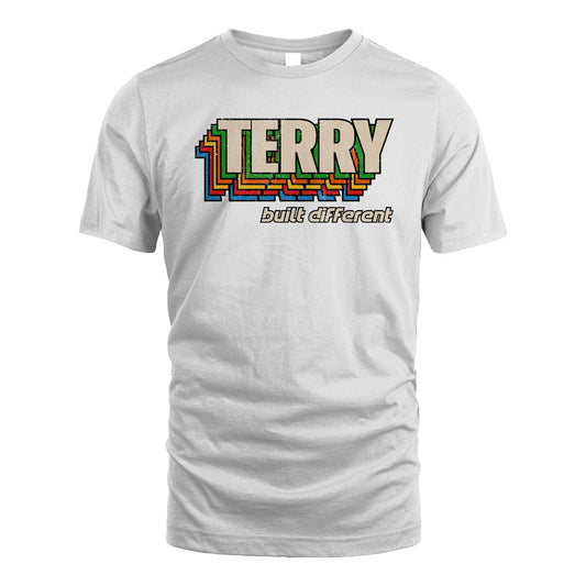 Your Name Built Different Retro Shirt TERRY M1-26