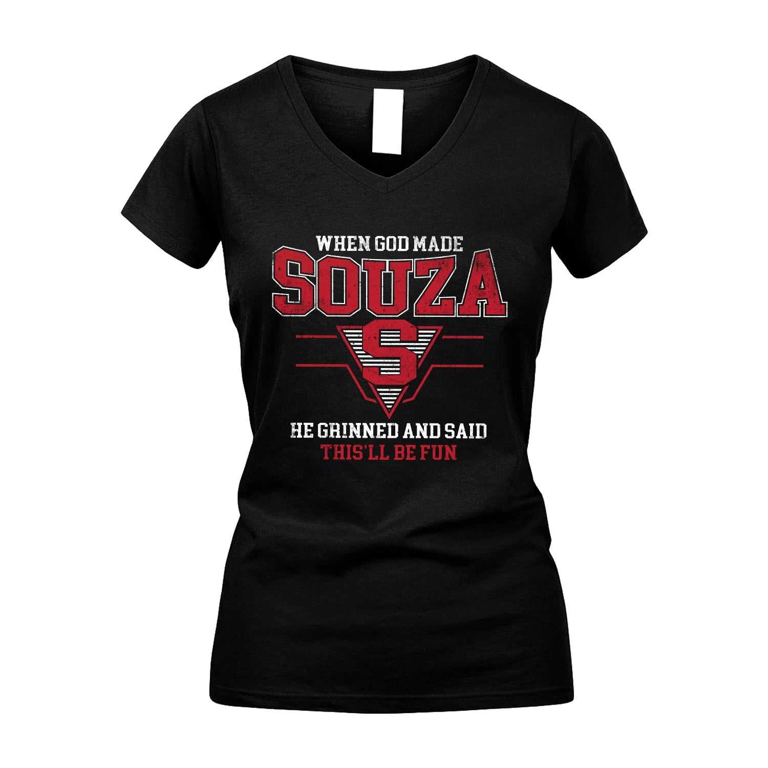 When God Made Your Name He Grinned And Said This'll Be Fun Baseball Shirt SOUZA M1-29