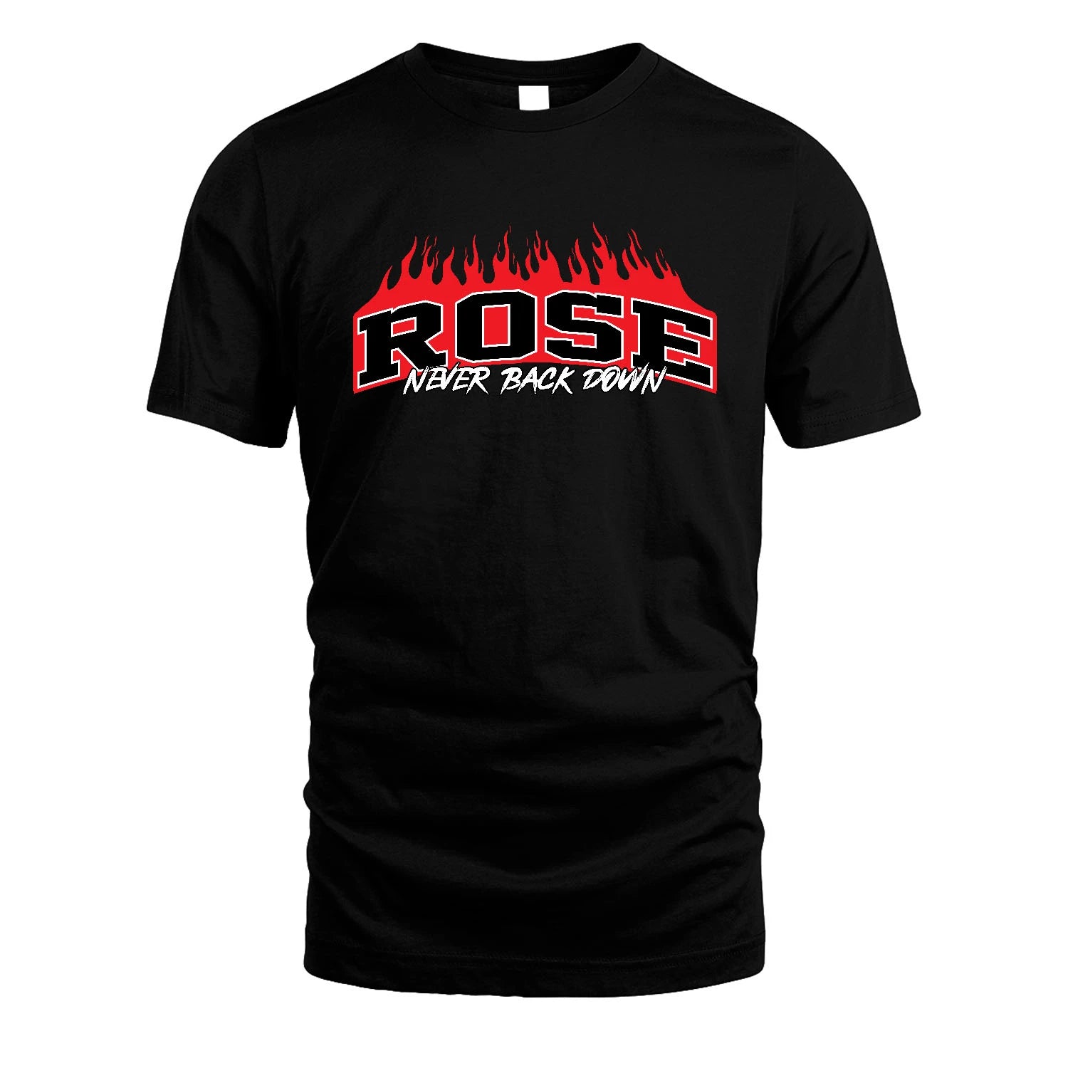Never Back Down Your Name With Fire Shirt ROSE M1-37