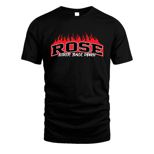 Never Back Down Your Name With Fire Shirt ROSE M1-37