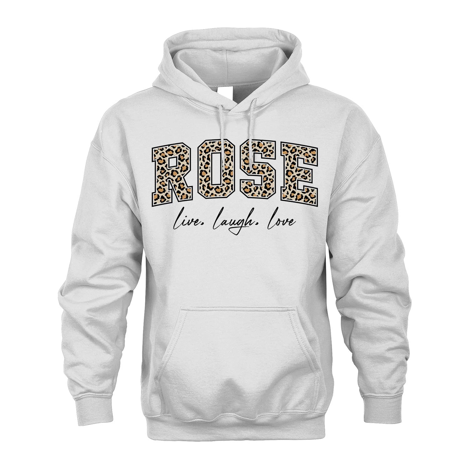 Live Laugh Love Custom Name With Leopard Pattern Shirt ROSE M1-13