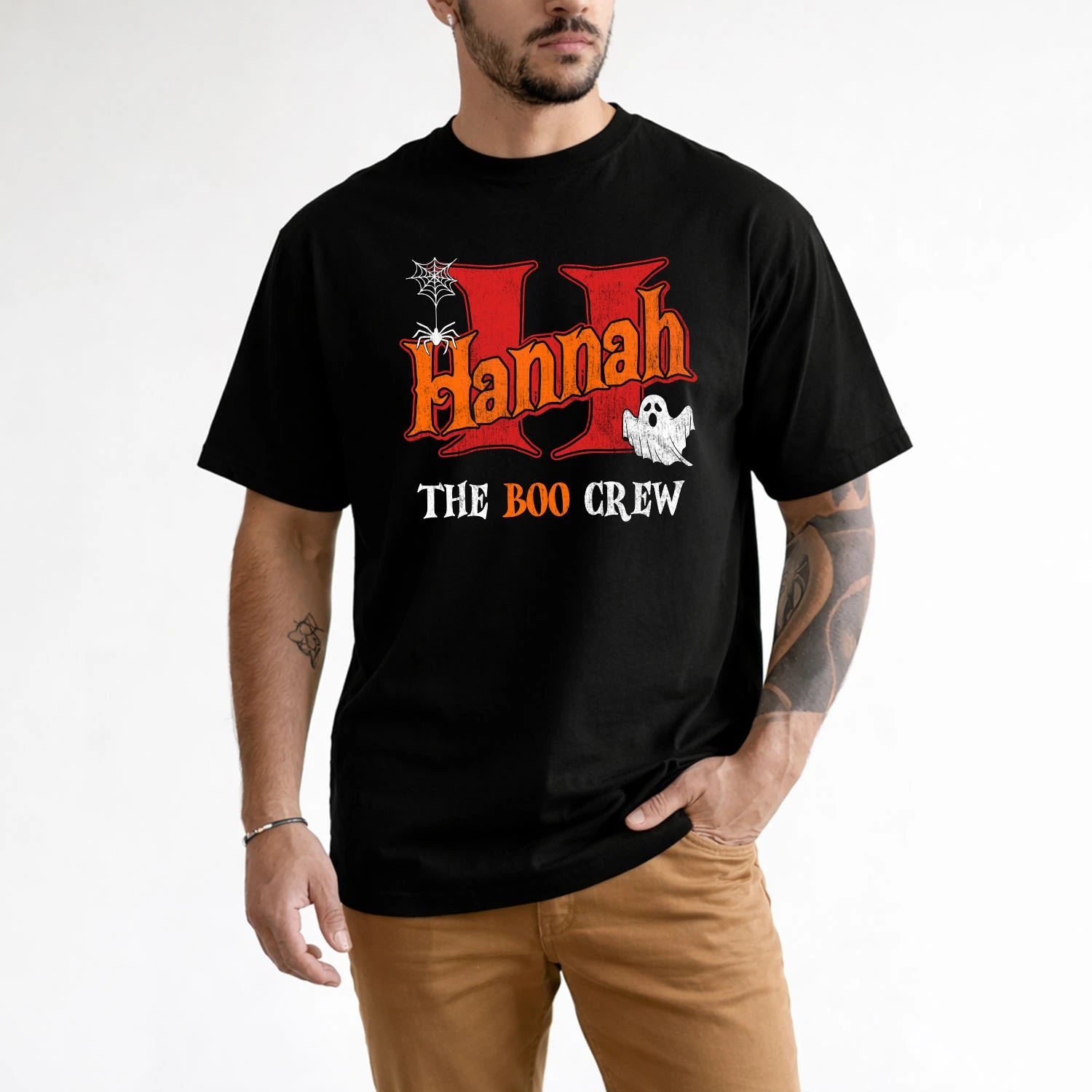 The Boo Crew Halloween Custom Name Shirt HANNAH M1-22