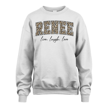 Live Laugh Love Custom Name With Leopard Pattern Shirt RENEE M1-13