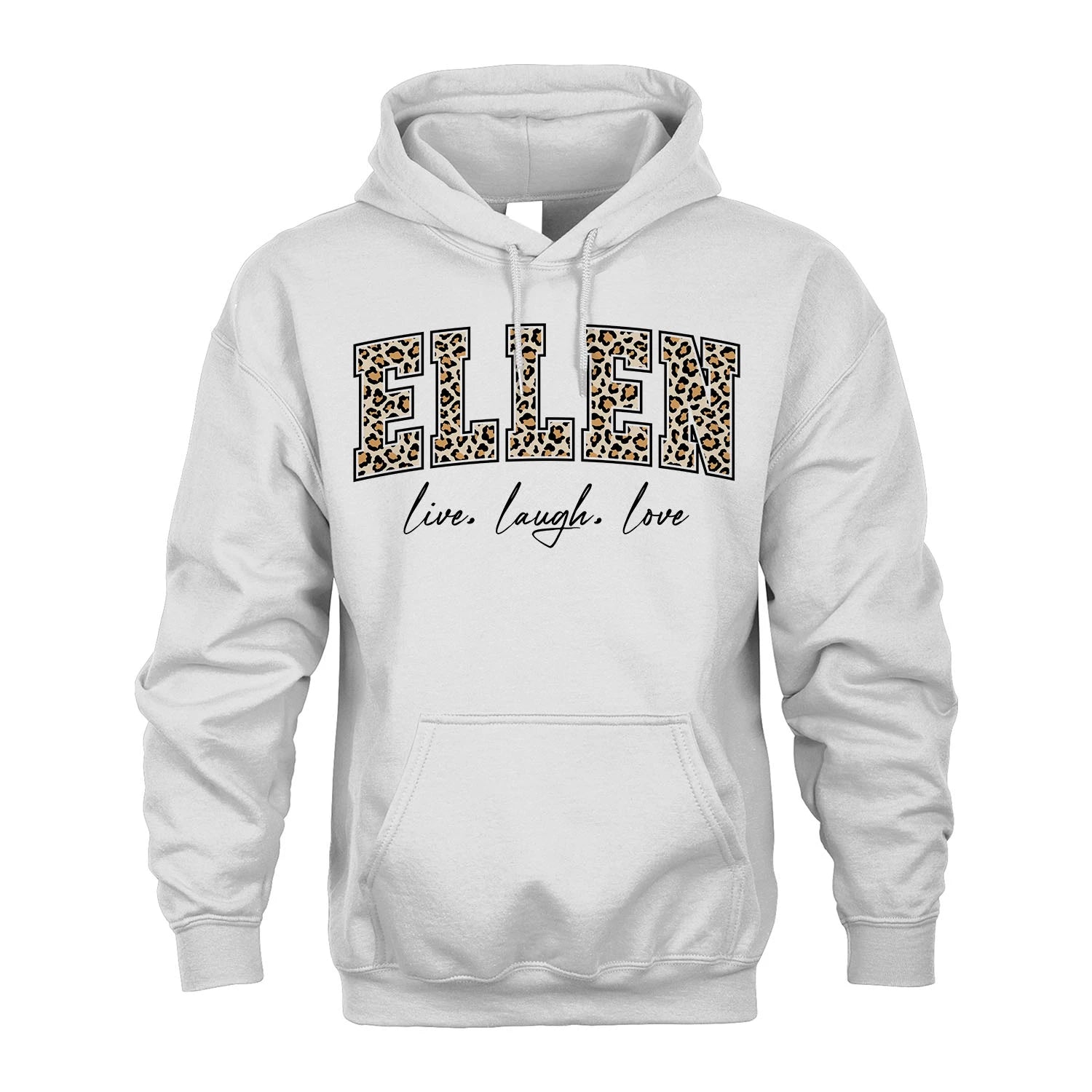 Live Laugh Love Custom Name With Leopard Pattern Shirt ELLEN M1-13