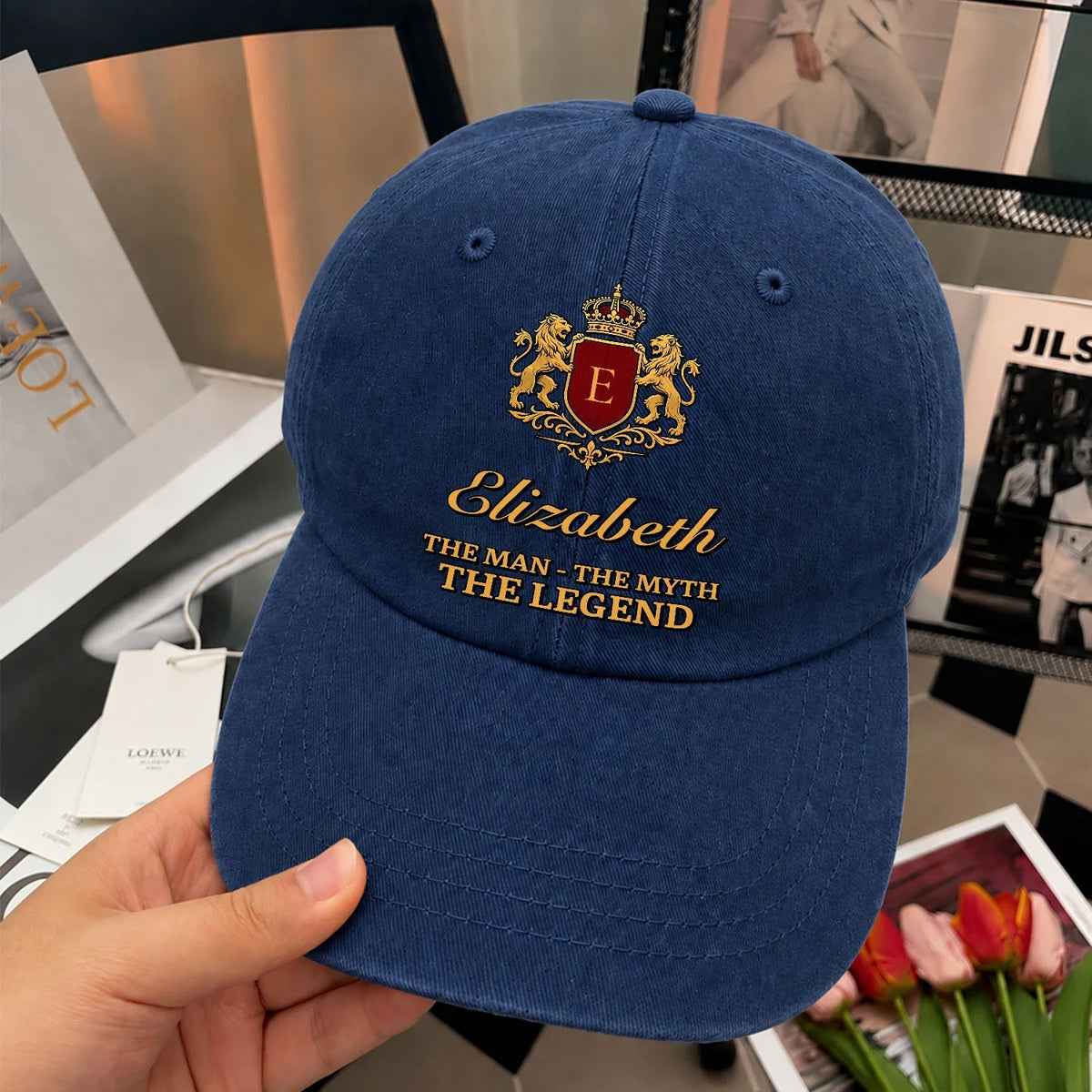 The Man The Myth The Legend Royal Blue Cap ELIZABETH 13K1 C49PF