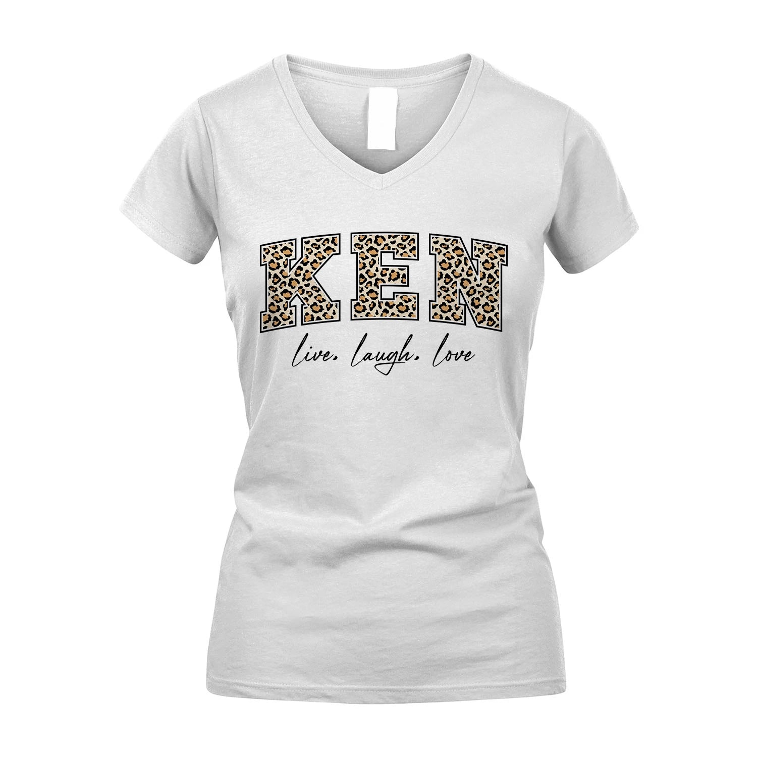 Live Laugh Love Custom Name With Leopard Pattern Shirt KEN M1-13